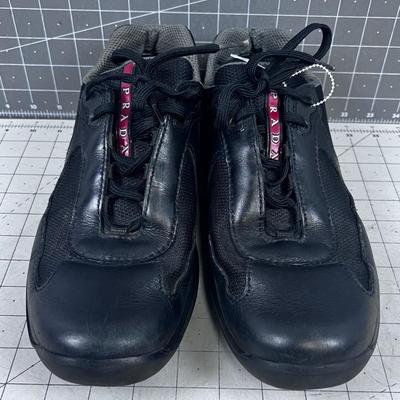PRADA Men's America Cup Black Mesh Sneaker