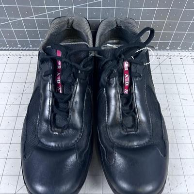 PRADA Men's America Cup Black Mesh Sneaker