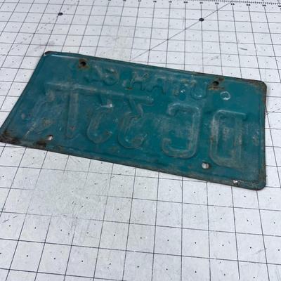 1964 Utah Green License Plate Single 