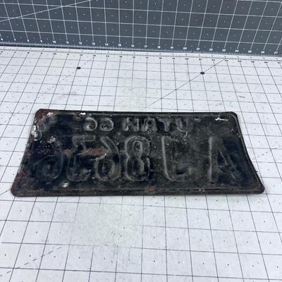 1966 Utah Black License Plate 