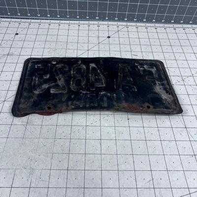 1972 Utah Black License Plate Single 
