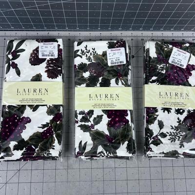 Ralph Lauren 3 Sets of 4 "BIRCHMONT" RED 