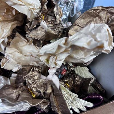 Box of Christmas Angles and Ornaments 