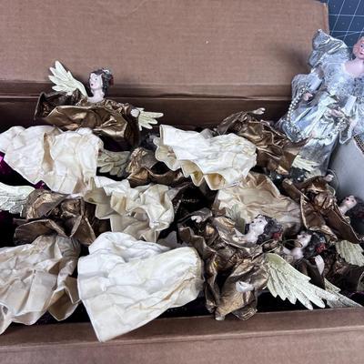 Box of Christmas Angles and Ornaments 