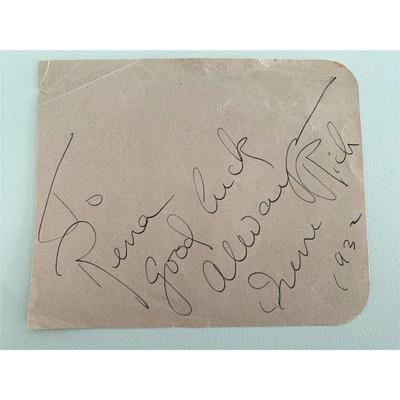 Silent film actress Irene Rich original signature