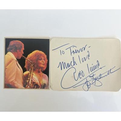 Jazz singer Cleo Laine signed note