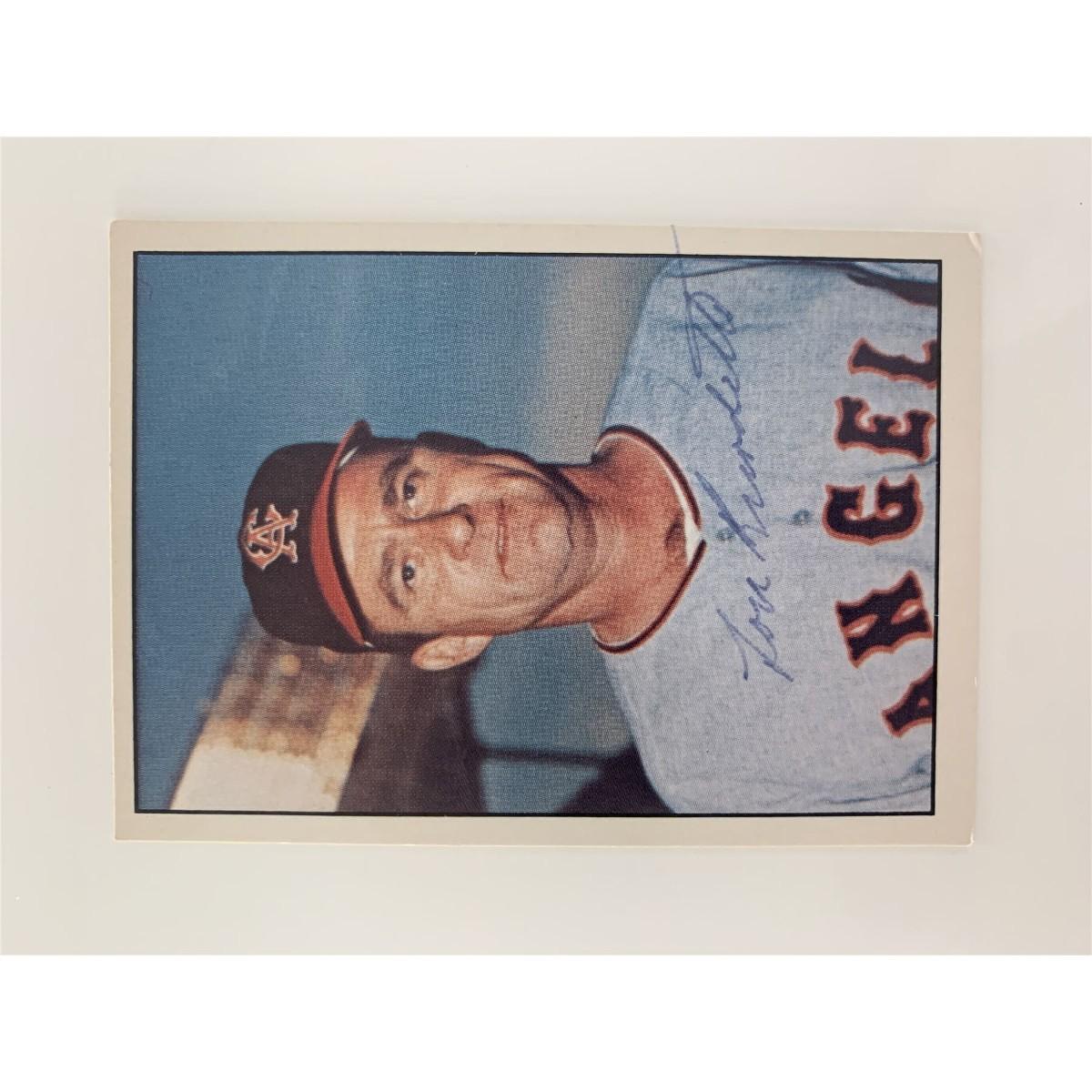 Lew Burdette signed baseball card