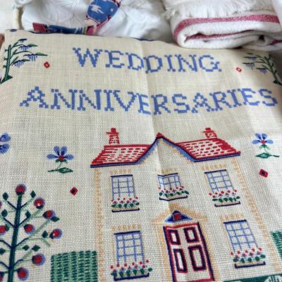 Vintage travel new tea towels. embrodiery, vintage aprons
