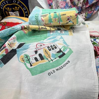 Vintage travel new tea towels. embrodiery, vintage aprons