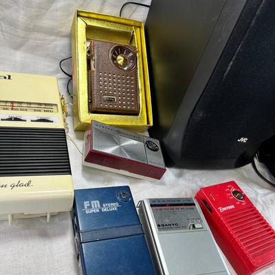 Transistor radios, Stereo system, Drone, clock