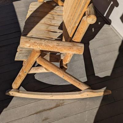 Raw Wood Patio Rocker