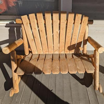 Raw Wood Patio Rocker