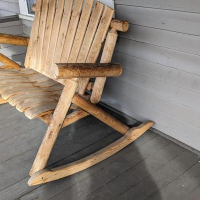 Raw Wood Patio Rocker