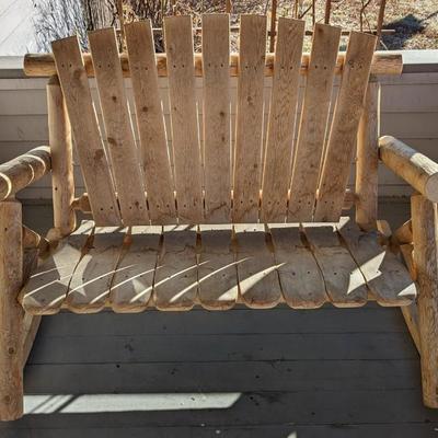 Raw Wood Patio Rocker