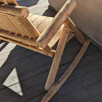 Raw Wood Patio Rocker