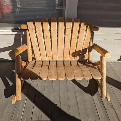 Raw Wood Patio Rocker