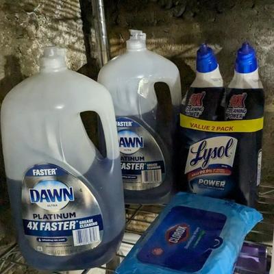 Metro Rack with Cleaning Supplies