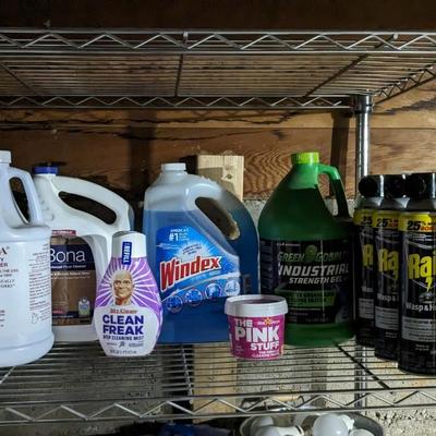 Metro Rack with Cleaning Supplies