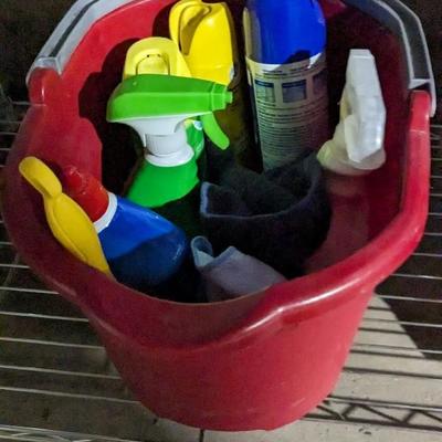 Metro Rack with Cleaning Supplies