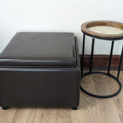 Storage Ottoman and Side Table