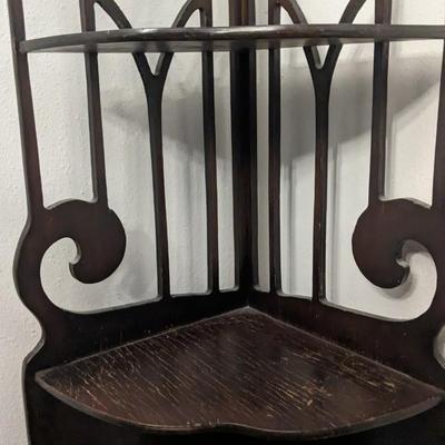 Art Deco Mini Curio Cabinet and Corner Shelf