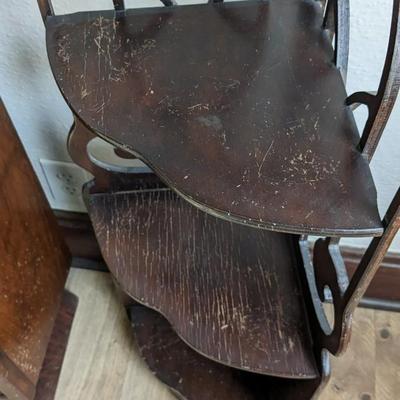 Art Deco Mini Curio Cabinet and Corner Shelf