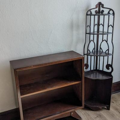 Art Deco Mini Curio Cabinet and Corner Shelf