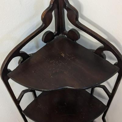 Art Deco Mini Curio Cabinet and Corner Shelf