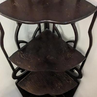 Art Deco Mini Curio Cabinet and Corner Shelf