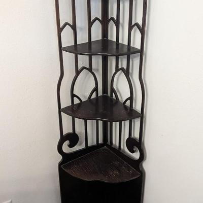 Art Deco Mini Curio Cabinet and Corner Shelf