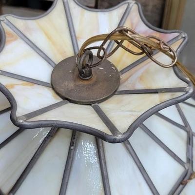 Slag glass Hanging light fixture