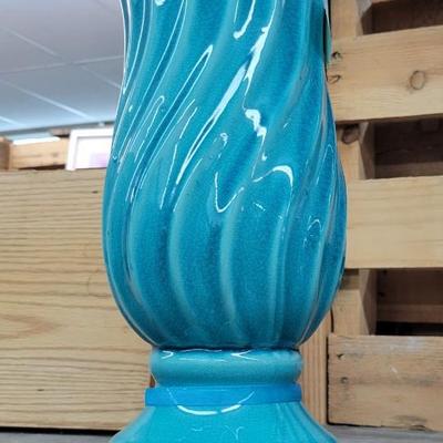 Tall blue vase