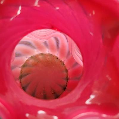 Fenton vase- ribbon candy swirl