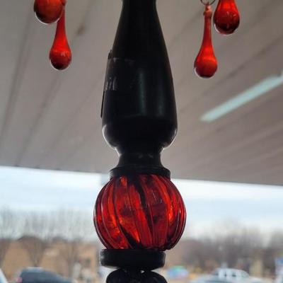 Ruby Red candle holder vase