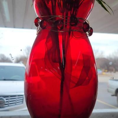 Red vase
