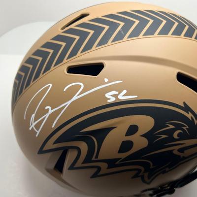 Ravens Ray Lewis Signed Salute To Service Full Size Speed Rep Helmet Beckett Wit