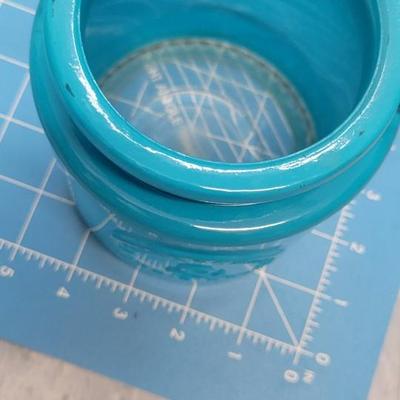 Blue jar with handle