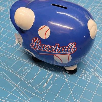 Baseball player piggy bank