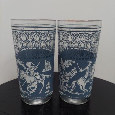 Blue Jasperware Wedgwood Style Bar Glasses and Smoking Set (B2-BBL)