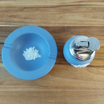 Blue Jasperware Wedgwood Style Bar Glasses and Smoking Set (B2-BBL)