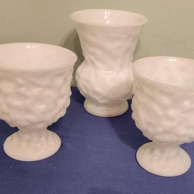 White glass vases - 3