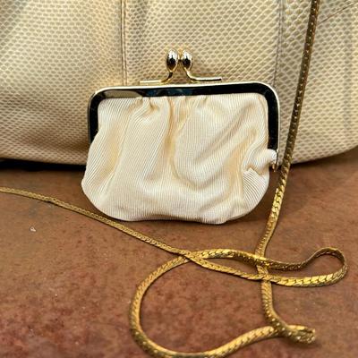 Vintage Judith Leiber Beige Lizard Clutch
