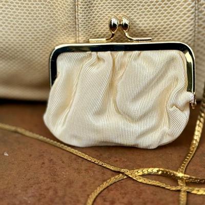 Vintage Judith Leiber Beige Lizard Clutch