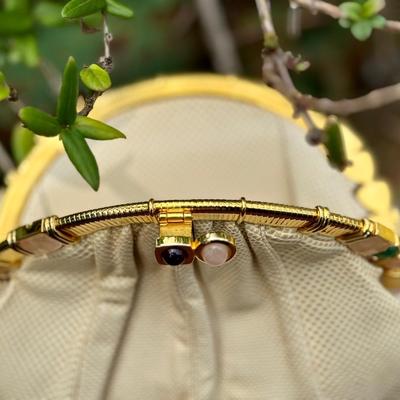 Vintage Judith Leiber Beige Lizard Clutch