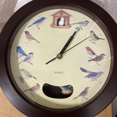 Bird clock, frame and ornaments
