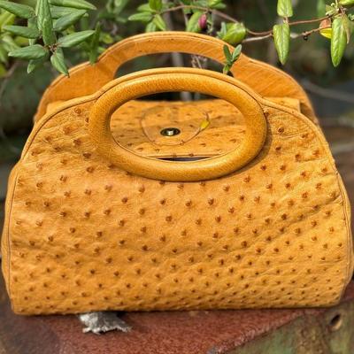 Vintage Judith Leiber Ostrich Tote Bag