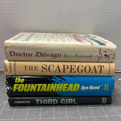 Doctor Zhivago, The Scapegoat, The Fountainhead, Third Girl - Book Bundle- ONE