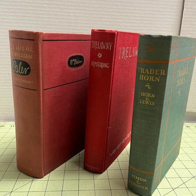 The Life of Sir William (1940), Trader Horn (1927), Trelawny (1940) Book Bundle - TWO