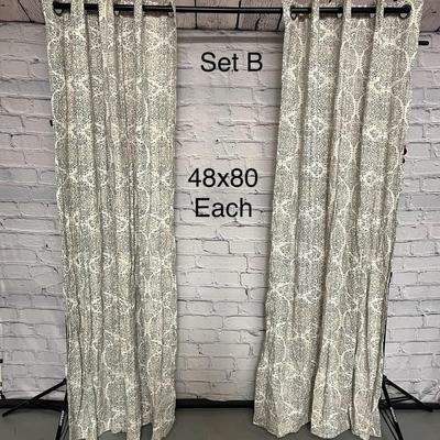 48x80 (Each) Curtain Panels - Set B