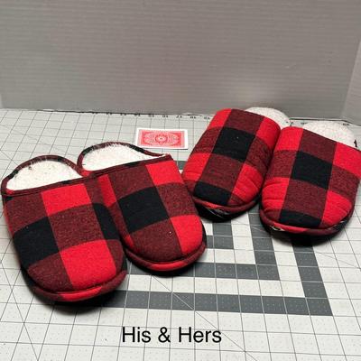His & Hers Slippers - Women's & Men's Large